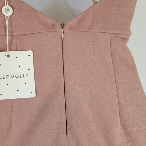 Hello Molly Womens One Shoulder SlitMidi Dress Size Small Pink Evening Party - Picture 6 of 10